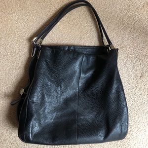 Coach black leather shoulder bag